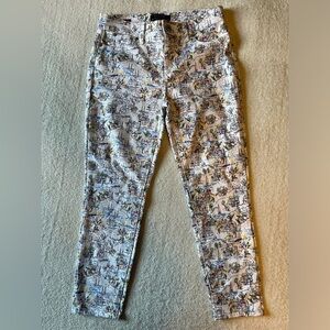 Talbots crop jeggings Italian coastal print, lemon trees. Sz 4P